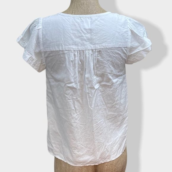 Gap White Pintuck Peasant Top XS - Picture 3 of 5